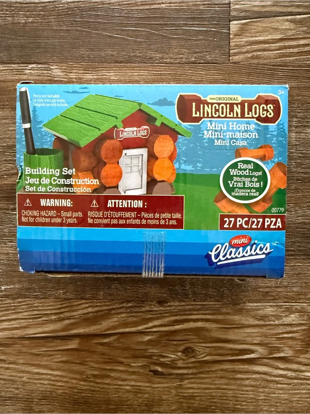 The Original Lincoln Logs Mini Classics - Green Roof & Orange Logs